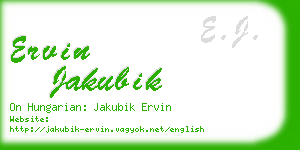 ervin jakubik business card